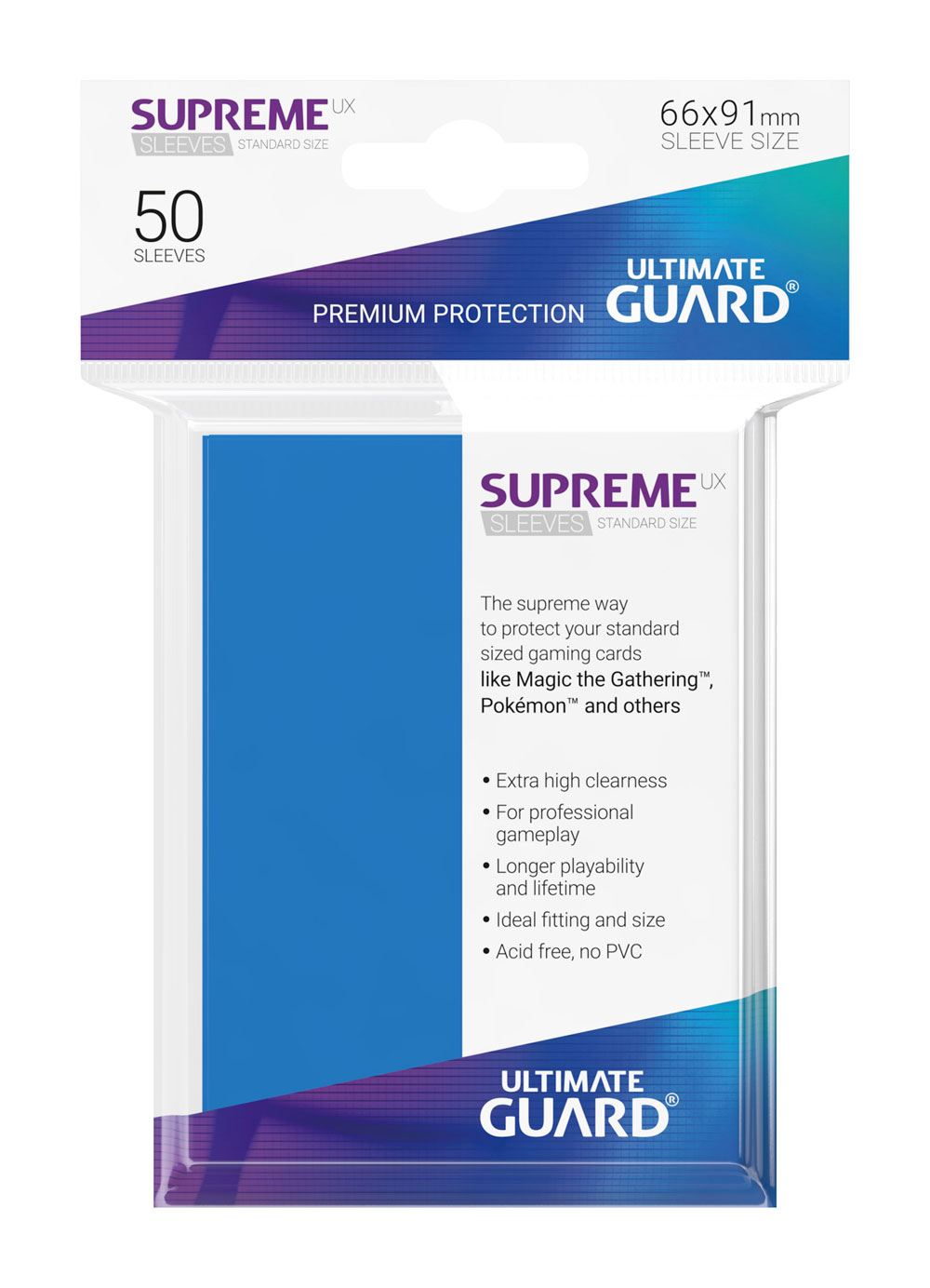 50 Pochettes - Supreme UX Taille Standard BLEU ROYAL - Ultimate Guard